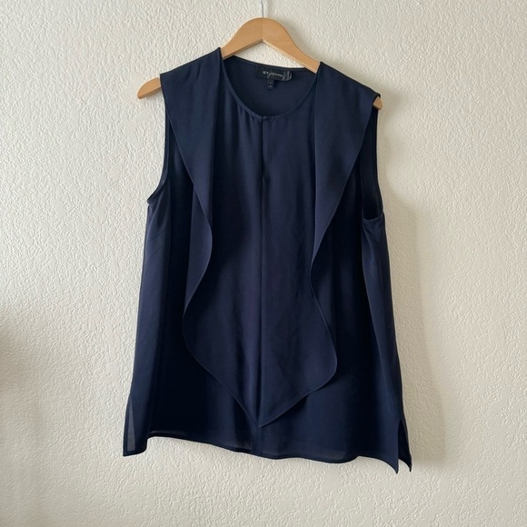 St John Silk Georgette Shell Double Ruffle Top - Picture 3 of 5